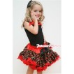 Black Tank Tops with Black Cherry Ruffles and Red Bows & Red Black Cherry Pettiskirt MW077 